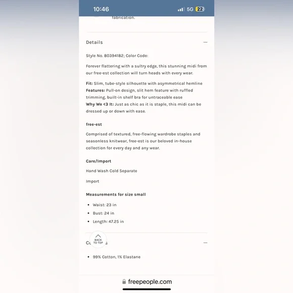 NWOT FREE PEOPLE Made Me Blush Midi Dress In White MSRP $98 Size M - Picture 5 of 11